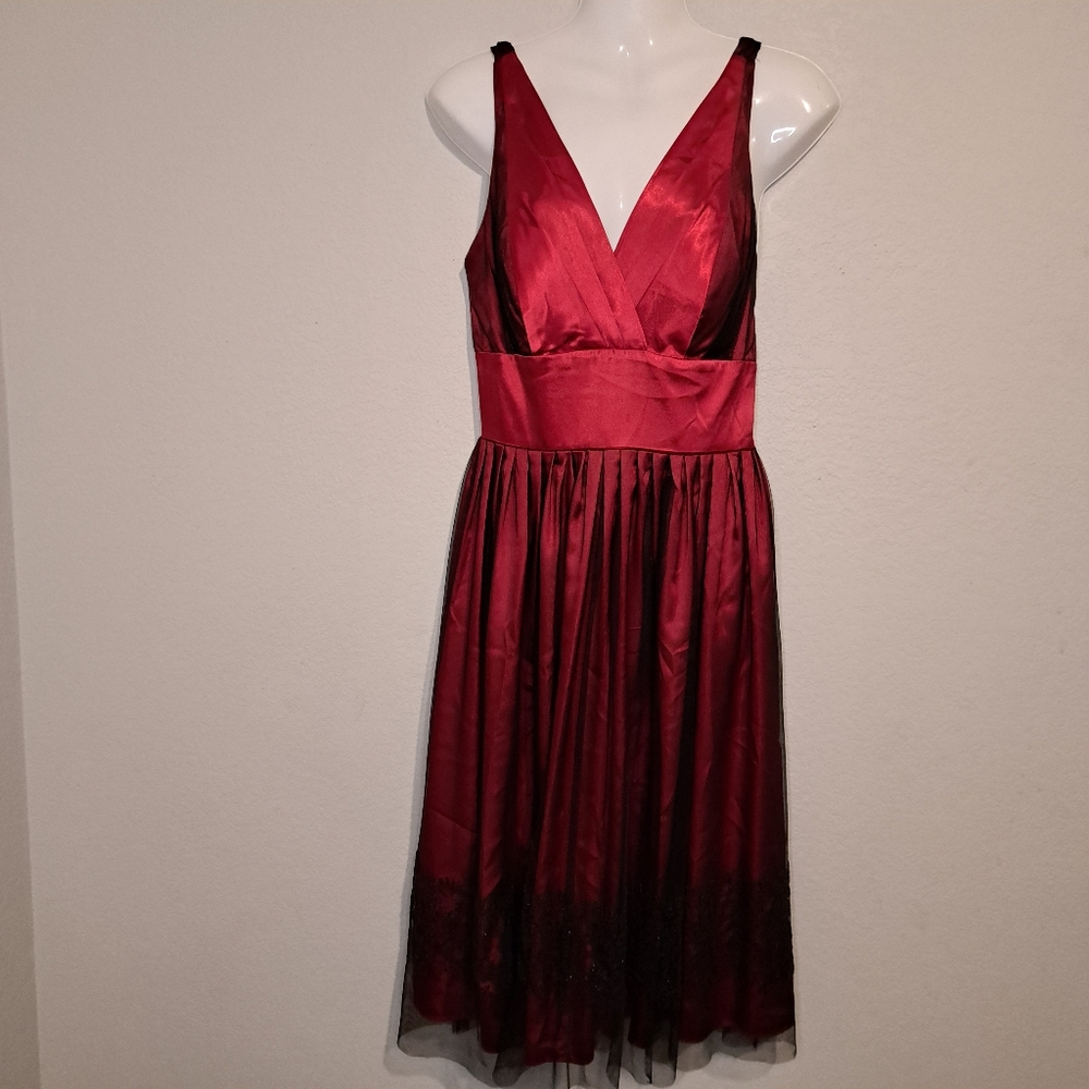Morgan & Co. Red Satin tulle dress Size Juniors 9/10